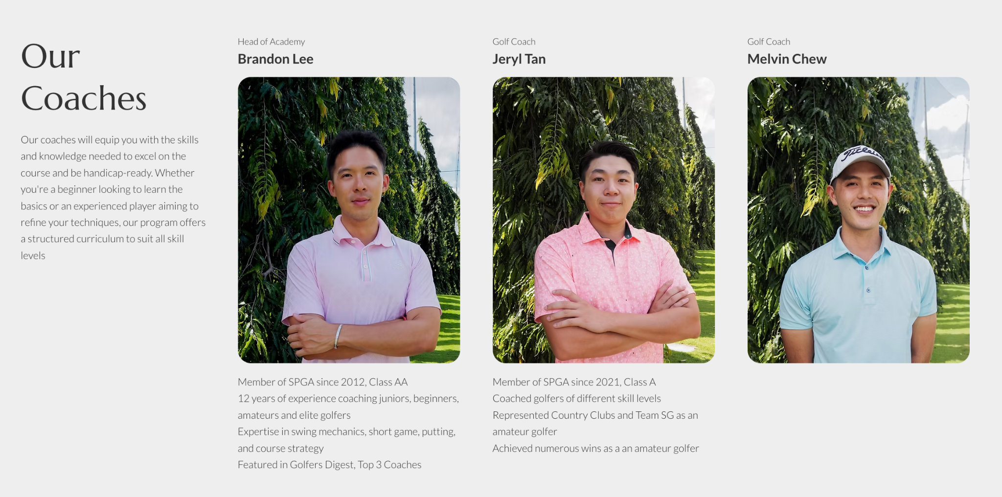 Brandon Lee, Avaday Golf Head of Academy