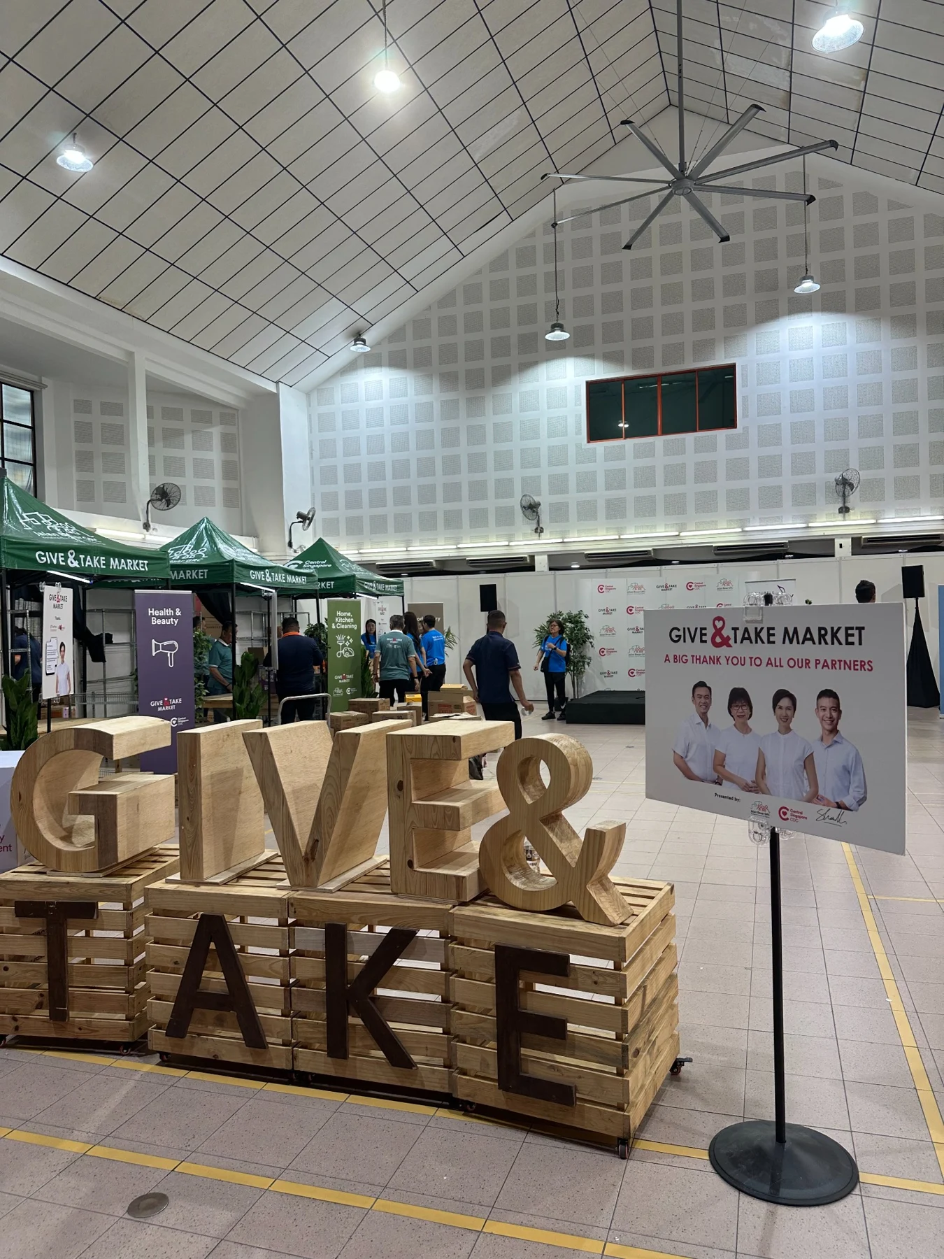 Give & Take Market booths and display inside Geylang West CC