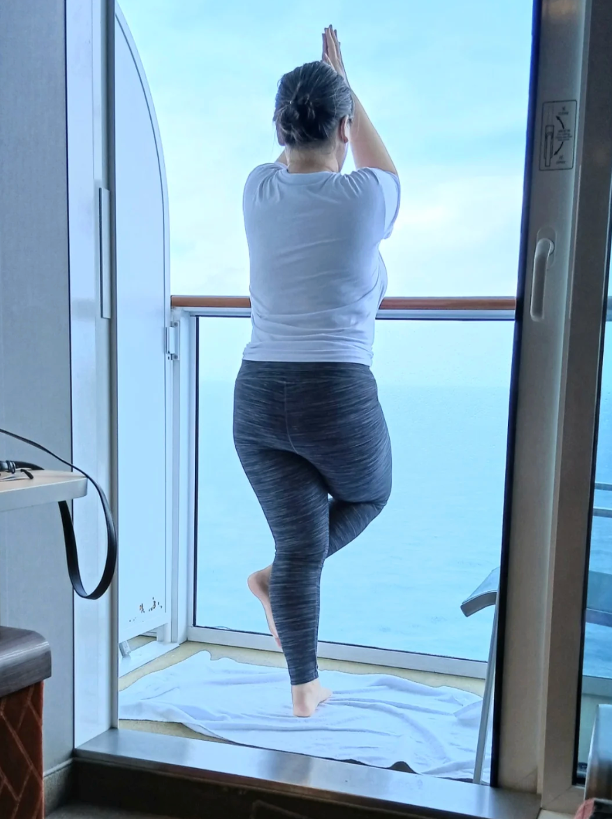 Jacklyn Chan practising yoga, founder of Little Light Warriors
